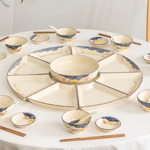 拼盘餐具组合过年家庭团圆聚餐盘陶瓷盘子菜盘家用碗筷碗碟套装