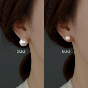 2023年新款,999纯银珍珠耳钉女小众设计轻奢高级感耳环耳饰,潮爆款