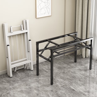 简易折叠桌脚架子课桌架桌腿办公桌架单双层弹簧架对折架支架会议