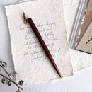 斜头笔杆圆体花体字ES蘸水笔专用,简约复古实木斜杆笔英文书法花式