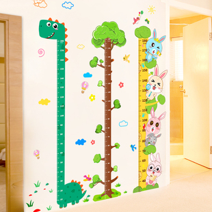 饰,卡通宝宝身高贴测量身高尺墙贴纸可移除身高贴纸小孩儿童房间装