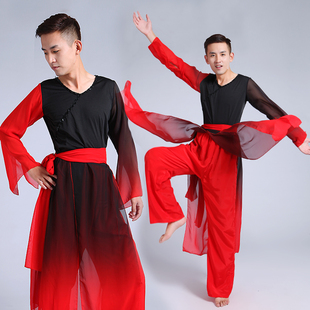 水袖,水墨舞蹈服装,飘逸中国风汉唐古典舞蹈演出表演cosplay,男装
